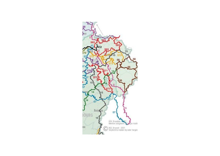 GR 5 Wallonië kaart
